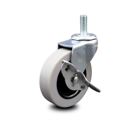 Service Caster 3 Inch Thermoplastic Rubber Wheel 8mm Threaded Stem Caster with Brake SCC SCC-TS05S310-TPRS-SLB-M815